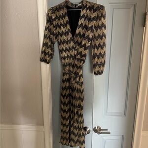 Silver and gold Alice + Olivia holiday dress